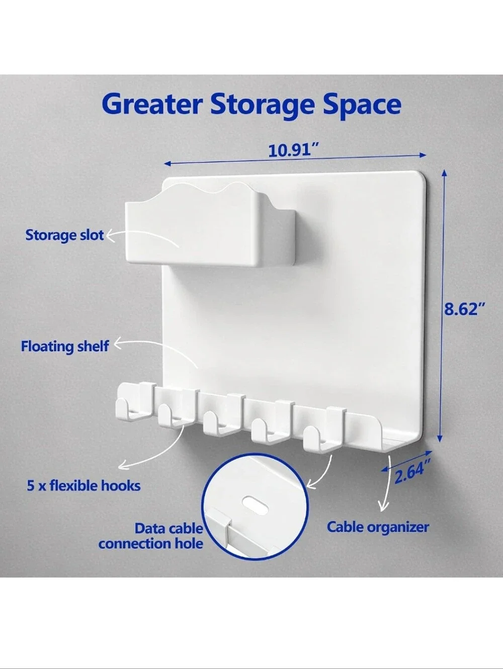 White Wall Organizer Shelf Set